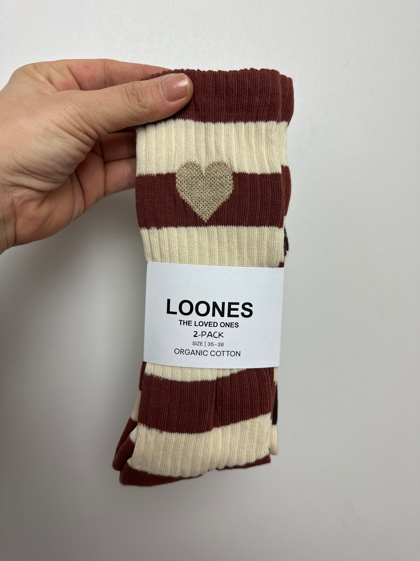 Socken STRIPES OF LOVE • 2 Pack • rust gold & dark chocolate