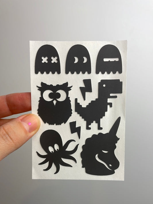 Reflective Textil Sticker • Creatures Black