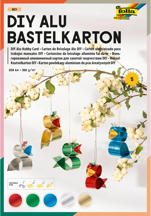 FOLIA • DIY ALU BASTELKARTION MIX BUNT • DIN A4, 5 BLATT