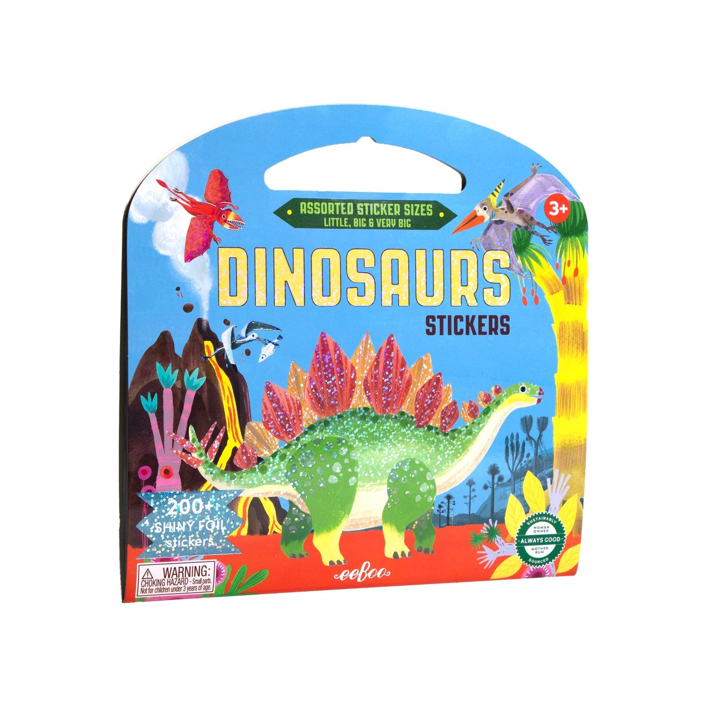 Glänzendes Stickerbuch mit Dinosauriern