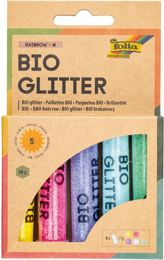 FOLIA • BIO GLITTER MIX • RAINBOW • 5 DOSEN À 7 GRAMM