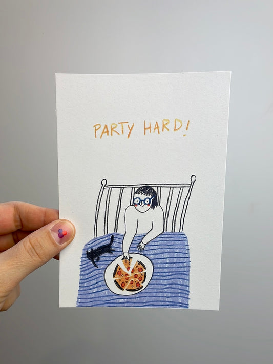 Party Hard! • Postkarte