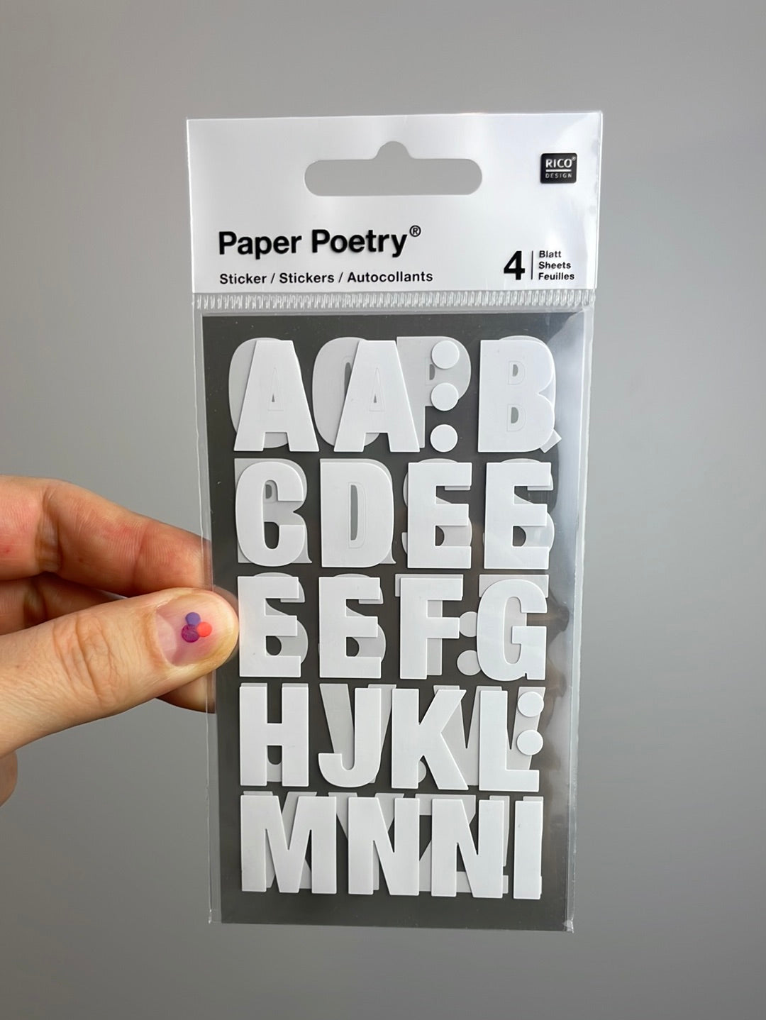 Paper Poetry • Office Sticker Buchstaben 4 Bogen