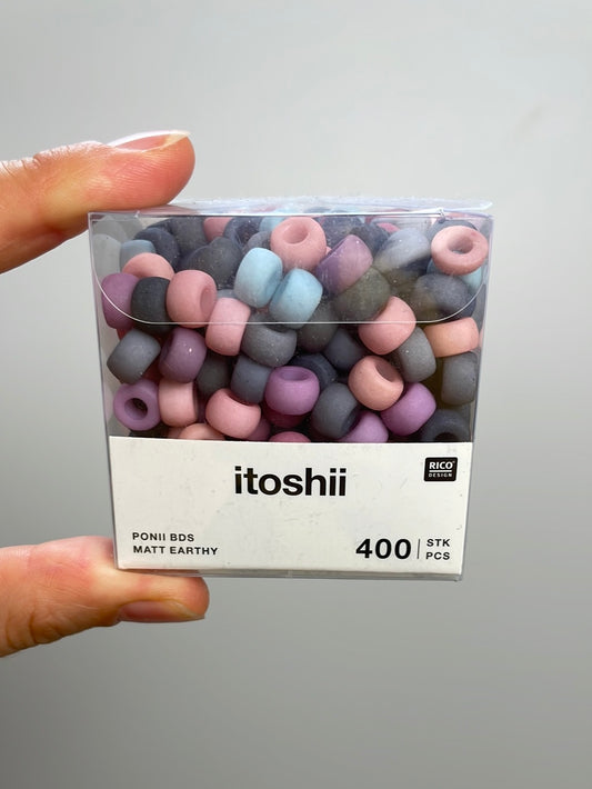 itoshii - Ponii Beads matt Erdfarben 9x6mm 400 Stück