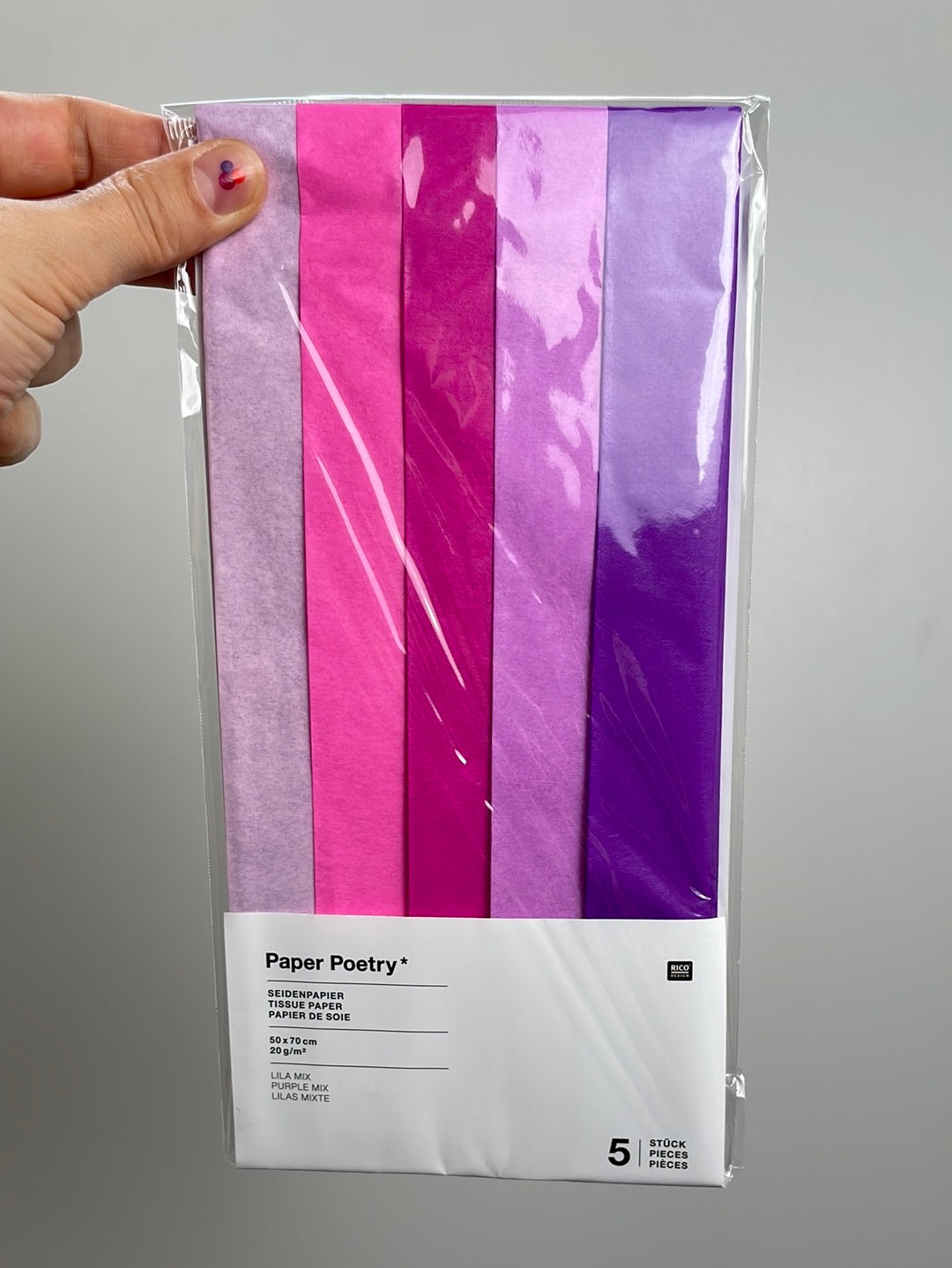 Paper Poetry • Seidenpapier lila sortiert 50x70cm 5 Bogen