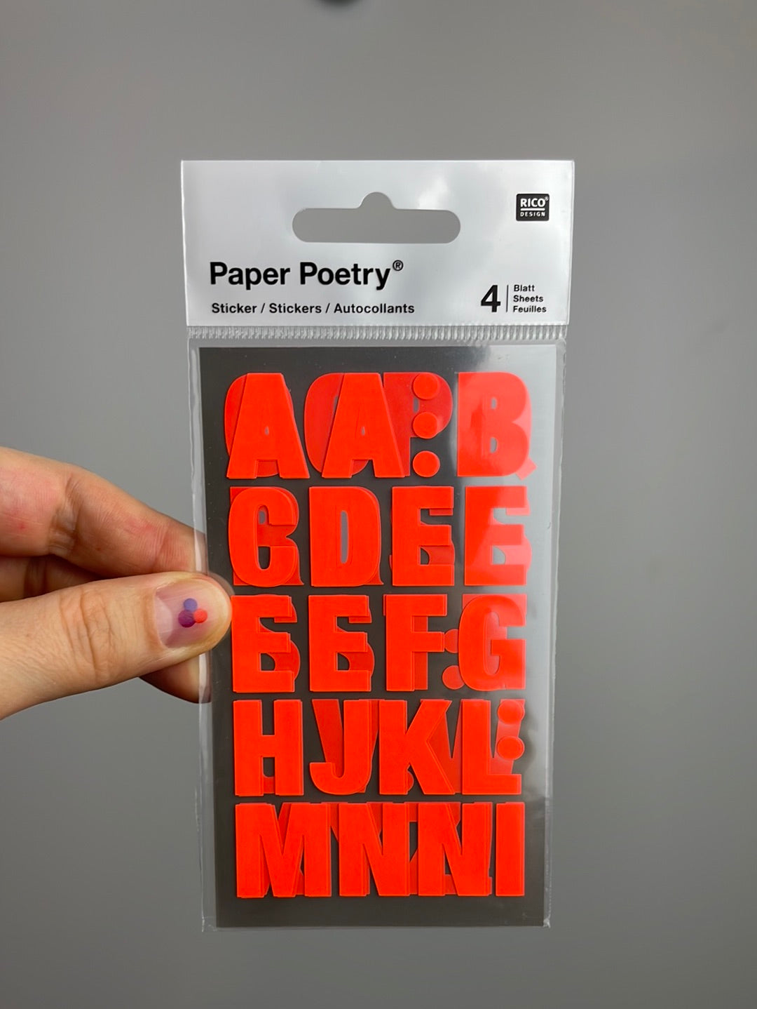 Paper Poetry • Office Sticker Buchstaben 4 Bogen
