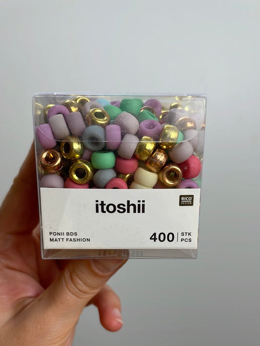 itoshii - Ponii Beads matt Fashion 9x6mm 400 Stück