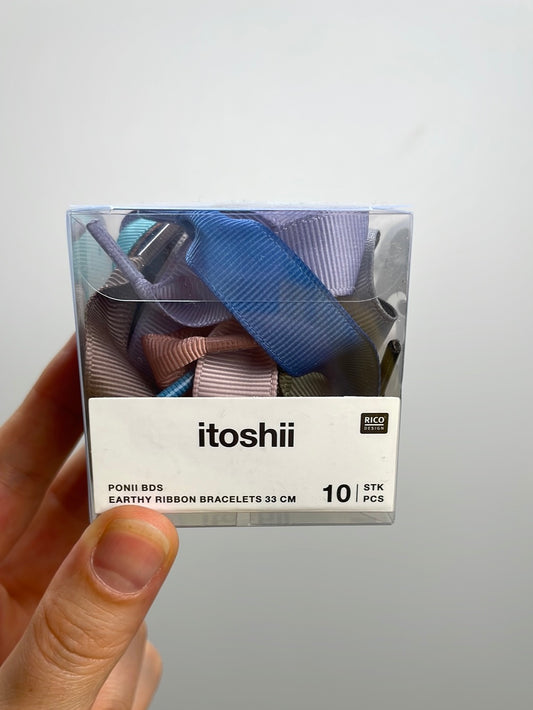 itoshii - Ponii Beads Ripsband Armbänder Erdfarben 10 Stück