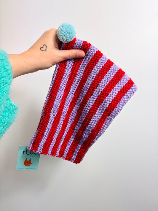 SCHLUPFMÜTZE • STRIPES & BOMMEL • HANDMADE BY fUXvintage